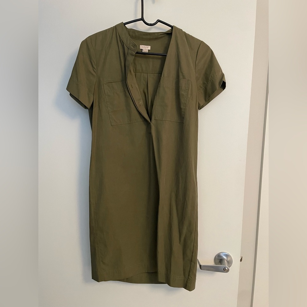 J. Crew Olive Green Short Sleeve Dress